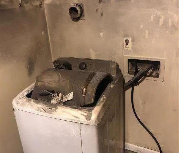 A dryer fire at a family residence.